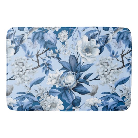 Blauw en wit Chinoserie-serie Design 3 Badmat (Voorkant)