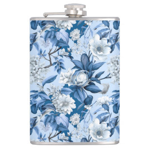 Blauw en wit Chinoserie-serie Design 3 Heupfles
