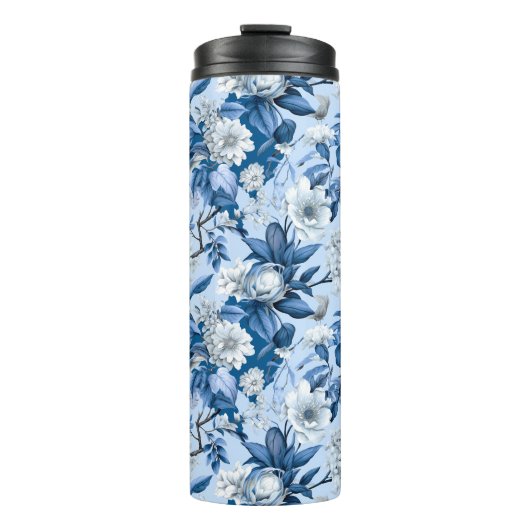 Blauw en wit Chinoserie-serie Design 3 Thermosbeker (Voorkant)