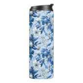 Blauw en wit Chinoserie-serie Design 3 Thermosbeker (Gedraaid links)