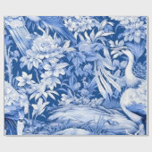 Blauw en wit Chinoserie-serie Design 8 Cadeaupapier (Vlak)