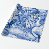Blauw en wit Chinoserie-serie Design 8 Cadeaupapier (Uitgerold)