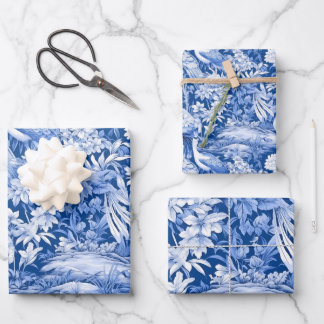 Blauw en wit Chinoserie-serie Design 8 Inpakpapier Vel