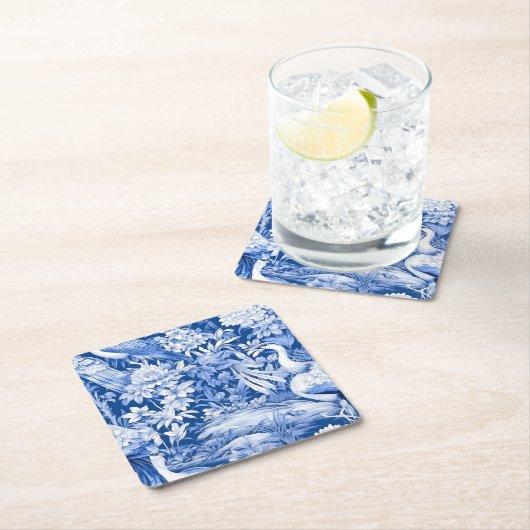 Blauw en wit Chinoserie-serie Design 8 Kartonnen Onderzetters (Insitu)