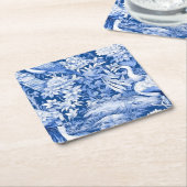 Blauw en wit Chinoserie-serie Design 8 Kartonnen Onderzetters (Schuin)