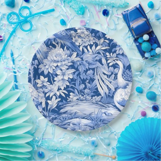 Blauw en wit Chinoserie-serie Design 8 Papieren Bordje (Feest)