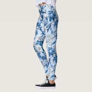 Blauw en Wit Chinoserie Serie Ontwerp 3 Leggings