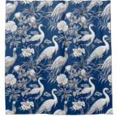 Blauw en wit Chinoserie-serie ontwerp 7 Douchegordijn (Voorkant)