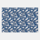 Blauw en wit Chinoserie-serie ontwerp 7 Inpakpapier Vel (Voorkant 3)
