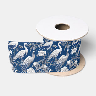 Blauw en wit Chinoserie-serie ontwerp 7 Satijnen Lint