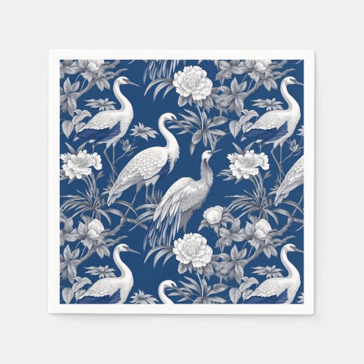 Blauw en wit Chinoserie-serie ontwerp 7 Servet (Voorkant)