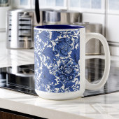 Blauw en Wit Chintz Traditioneel Koffiemok