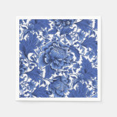 Blauw en Wit Chintz Traditioneel Servet (Voorkant)