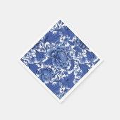 Blauw en Wit Chintz Traditioneel Servet (Hoek)