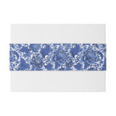 Blauw en Wit Chintz Traditioneel Uitnodigingen Wikkel (Achterkant Voorbeeld)