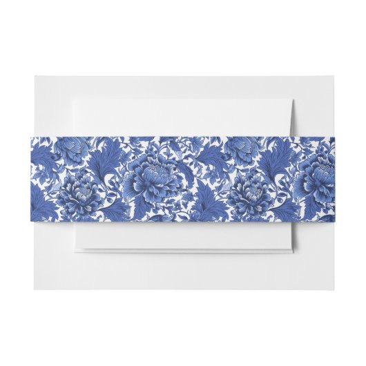 Blauw en Wit Chintz Traditioneel Uitnodigingen Wikkel (Voorkant Voorbeeld)