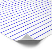 Blauw en wit Christelijk Cross Minimalist Line Art Poster (Hoek)