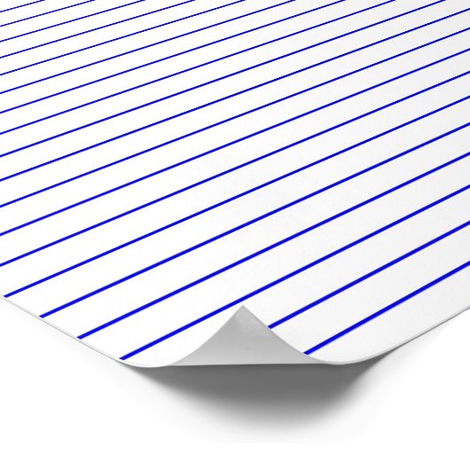 Blauw en wit Christelijk Cross Minimalist Line Art Poster (Hoek)