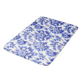 Blauw en wit chrysanthemum Frans country decor Badmat (Gekanteld)