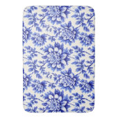Blauw en wit chrysanthemum Frans country decor Badmat (Voorkant Verticaal)