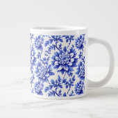 Blauw en wit chrysanthemum Frans country decor Grote Koffiekop (Rechts)