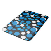Blauw en Wit Cirkelpatroon Badmat (Gekanteld)