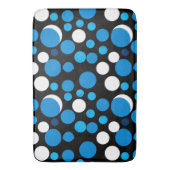 Blauw en Wit Cirkelpatroon Badmat (Voorkant Verticaal)