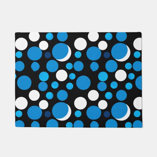 Blauw en Wit Cirkelpatroon Deurmat (Voorkant)