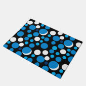 Blauw en Wit Cirkelpatroon Deurmat (Schuin)