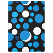 Blauw en Wit Cirkelpatroon Klembord (Achterkant)