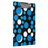 Blauw en Wit Cirkelpatroon Klembord (Rechts)