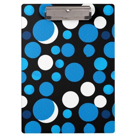 Blauw en Wit Cirkelpatroon Klembord (Voorkant)