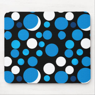 Blauw en Wit Cirkelpatroon Muismat