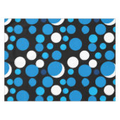 Blauw en Wit Cirkelpatroon Tafelkleed (Voorkant (Horizontaal))