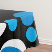 Blauw en Wit Cirkelpatroon Tafelkleed (Voorbeeld)