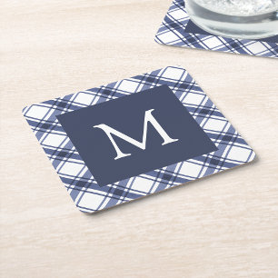 Blauw en wit coasters kartonnen onderzetters