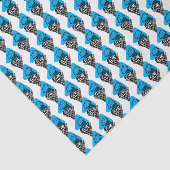 Blauw en wit College Kleuren Ice Cream Tissuepapier (Detail)