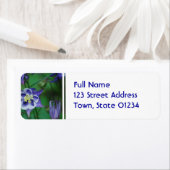 Blauw en Wit Columbine Bloem Mailing Label (Insitu)
