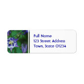 Blauw en Wit Columbine Bloem Mailing Label (Voorkant)