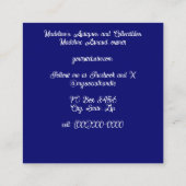 Blauw en wit Dahlia Bloemen Toile de Jouy Vierkante Visitekaartje (Achterkant)