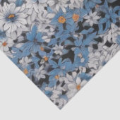 Blauw en Wit Daisies Patroon Tissuepapier (Detail)