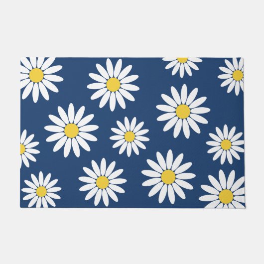 Blauw en Wit Daisy Deurmat (Voorkant)