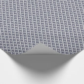Blauw en wit Damask #3 Cadeaupapier (Hoek)