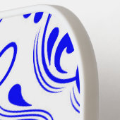 Blauw en wit Damask Bloemen Pickleball Paddle (Links Detail)