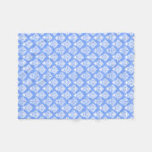 Blauw en wit Damask fleece Blanket Deken (Voorkant (Horizontaal))