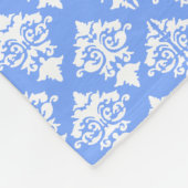 Blauw en wit Damask fleece Blanket Deken (Hoek)
