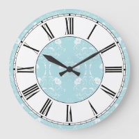 Blauw en wit Damask Floral Pattern