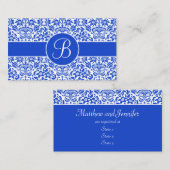 Blauw en Wit Damask Wedding Gift Registry Kaarten (Voorkant / Achterkant)