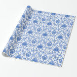 blauw en wit Damaspatroon Cadeaupapier<br><div class="desc">Een elegant  blauw-wit damaspatroon maakt een mooie keuze in inpakpapier voor zoveel gelegenheden.</div>