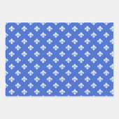 Blauw en wit damast inpakpapier vel (Voorkant 2)
